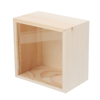 Boîte cadeau rectangulaire en bois massif de couleur naturelle, finition laquée artisanale, couvercle transparent, options carrées/rondes, soie