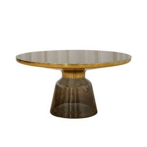 Nordic glass living room apartment luxury golden coffee tea center table tea table round modern coffee table - Product Image 6