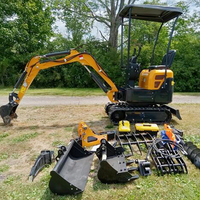 Pengiriman Gratis EPA Kubota Engine Digger Excavator 1.8 Ton Excavator Kecil Pertanian 1 Ton 2 Ton Harga Mesin Mini Excavator