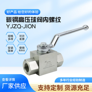 Vanne à bille haute pression YJZQ-J10N en acier au carbone, filetage interne DN10 PN315, vanne d'arrêt hydraulique - Product Image 3
