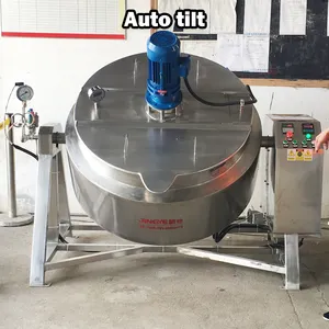 500L Jam Steam Cooking Machine With Mixer Jam Industrial Mixing Jacket Kettle Berry Jam Industrial Steam Kettle With Agitator