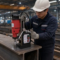 BRM-32-65 Bor Inti Magnetik Berkabel 1380W Pemotong Annular Listrik Tugas Berat untuk Pengeboran Logam
