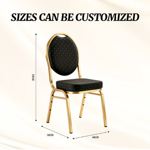 <span class=keywords><strong>Chaise</strong></span> <span class=keywords><strong>de</strong></span> banquet en métal doré à dossier rond empilable, chaises <span class=keywords><strong>de</strong></span> <span class=keywords><strong>mariage</strong></span> et d'hôtel avec revêtement noir à pois - Product Image 2