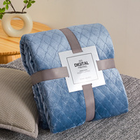 Plaid en polaire ultra doux 100% polyester, couleur unie, personnalisable, tricoté, écologique, toutes saisons, lavable en machine, idéal comme cadeau