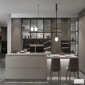 Design d'Interni Personalizzato in Stile Moderno, Set Completo di Arredamento per Villa, <span class=keywords><strong>Cucina</strong></span> Modulare, Sala da Pranzo e Soggiorno - Product Image 5