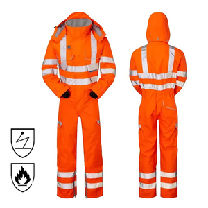 NFPA2112 naranja verde rojo una pieza alta visibilidad seguridad ropa de trabajo impermeable general invierno caldera traje FRC FR mono - Product Image 4