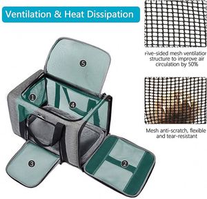 Sac de transport approuvé pour chats et chiens de petite et moyenne taille |   Sac de transport pour chien avec ventilation optimale |   4 fenêtres en maille, 3 entrées - Product Image 6