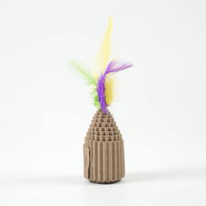 Juguete interactivo de estaca de madera y plumas para gatos ecológico de bajo precio, <span class=keywords><strong>zanahoria</strong></span> resistente a mordeduras en varios colores para la dentición - Product Image 4