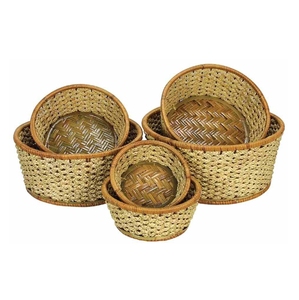 Oval Woven Seagrass Bathroom Storage Basket Set Decorative <b>Towel</b> Toiletries Storage Bin Container with Handles <b>Cheap</b> Price - Product Image 4