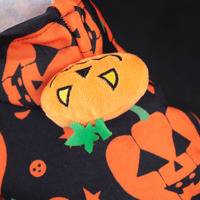 Sweat-shirt pour chien en polyester chaud et doux, motif citrouille d'Halloween, pour chiens de petite et moyenne taille, costume d'automne et d'hiver