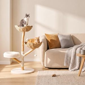 Wholesale 47 Inch Multi-Level Solid Wood Waterproof Tower OEM ODM Custom Logo Sisal Scratching Post Condo Large Adult Carton - Product Image 1