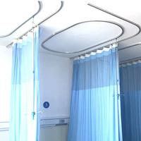 Rails de rideaux de plafond modernes en aluminium WINTOM pour hôpitaux, forme incurvée, installation facile, longueur personnalisable, accessoires