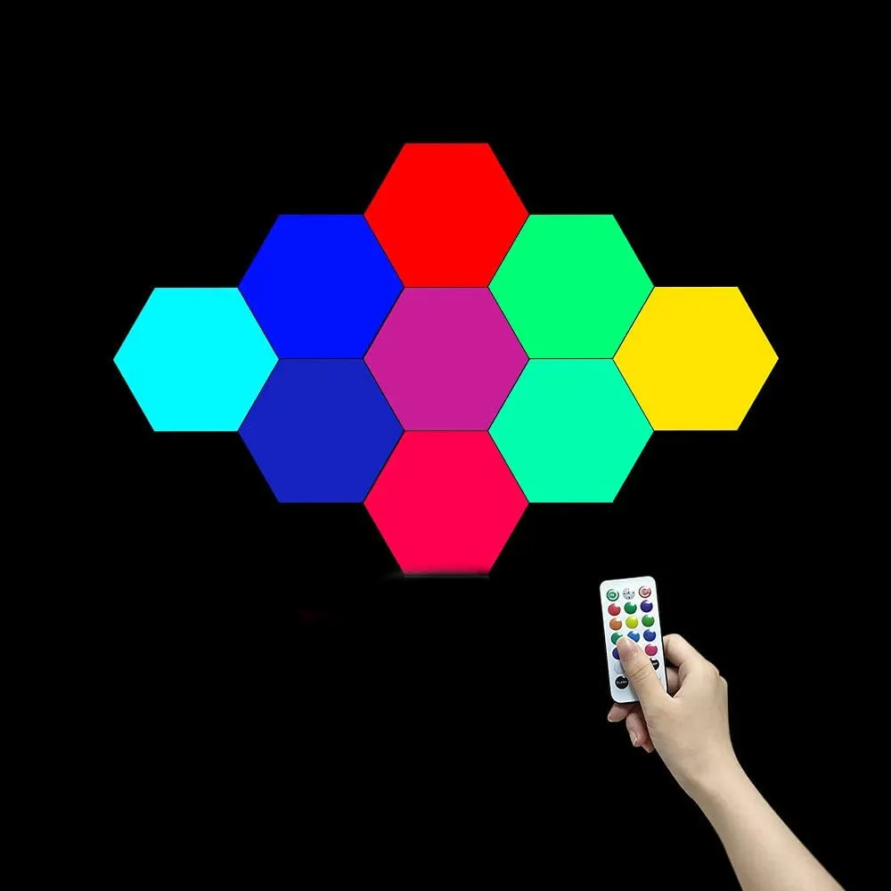 Lámpara de pared cuántica Hexagonal, luz led inteligente Hexagonal con USB, 5v, 6 unidades