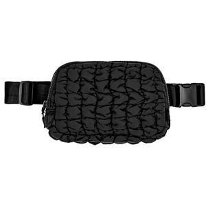 Tas sabuk Puffer untuk wanita, tas pinggang olahraga untuk lari, tas pinggang ritsleting berlapis - Product Image 5