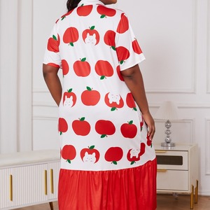 Abito da notte liscio su misura di <span class=keywords><strong>grandi</strong></span> dimensioni per le donne estate a maniche corte Casual dolce stampa <span class=keywords><strong>pigiama</strong></span> da <span class=keywords><strong>donna</strong></span> vestiti per la casa - Product Image 3