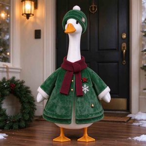 Trajes Navideños para Gansos de Porche de 23 Pulgadas, Conjunto de Ropa Verde para Gansos de Porche Navideños, Decoraciones para Figuras de Cisnes de Exterior - Product Image 6