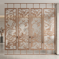Paravent de séparation autoportant de luxe en laiton doré et acier inoxydable, panneau décoratif au design Art Déco pour mariage
