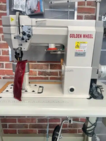 Machine à coudre industrielle Golden Wheel CS-8820 à double aiguille, alimentation par rouleaux supérieur et inférieur, pour empeignes de chaussures et cuir