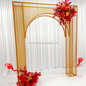 FURUN elegante soporte de arco de rejilla de Metal de doble cara para fiestas en casa y bodas suministros de fondo de boda - Product Image 4