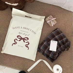 Spring Orange <b>Bow</b> Knot Tote Bag 32x32cm Waterproof Courier Bag For <b>Gifting</b> Clothing Packaging - Product Image 4
