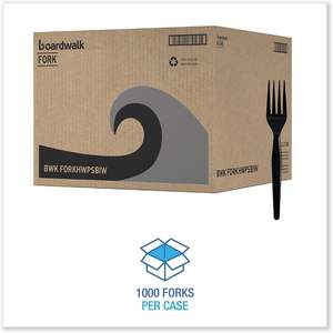 Cubiertos Desechables de Poliestireno Negro Resistente, Tipo Tenedor, Empaquetados Individualmente, 1000 Unidades por Caja - Product Image 2