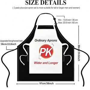 Wholesale Custom Logo Design Sleeveless Bib Colorful Polyester <b>Kitchen</b> Cooking BBQ Chef <b>Apron</b> Waterproof Sublimation Black - Product Image 2