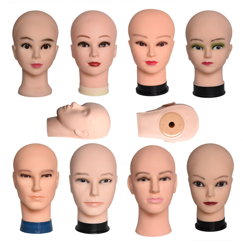 Красивая Реалистичная пластиковая голова манекена, мягкая пинальная вставка, игла, голова манекена для шляпы, парика, дисплей, лысая голова