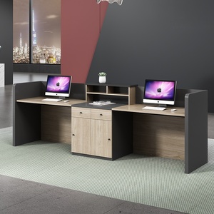 Hiện đại đơn giản gỗ quầy lễ tân quầy tiếp tân quầy bar quầy thu ngân cho công ty dịch vụ thông tin phòng tập thể dục cửa hàng trường học - Product Image 3