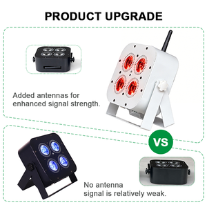 Igracelite Luce Par a LED 4x18W Alimentata a Batteria da 5000mAh con Telecomando IR WiFi Wireless Mini Uplight da DJ per Palco - Product Image 4