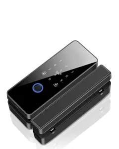 Kata sandi Digit kunci pintu Remote Control nirkabel Tuya kunci pintu pintar dua sisi sidik jari biometrik Bluetooth Wifi.