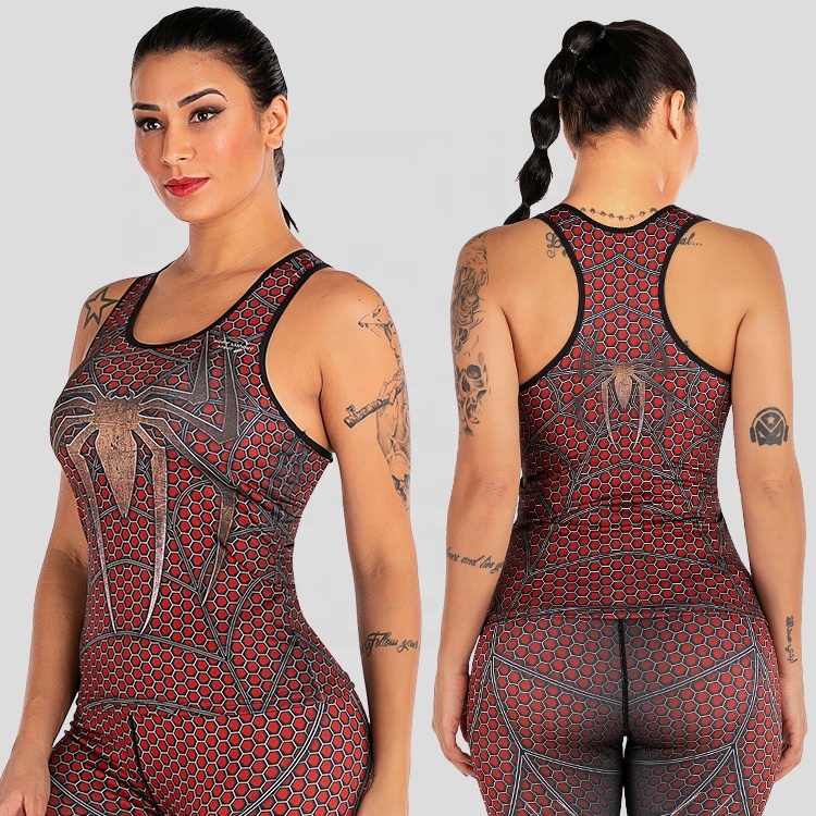 Customized Women's Polyester Spandex Yoga Singlet Active Gym Tank Top for Workout