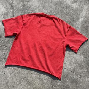 Chemises streetwear en coton épais de haute qualité, t-shirts graphiques surdimensionnés, t-shirts personnalisés à col rond, t-shirts effet délavé pour hommes - Product Image 2