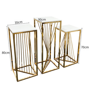 Supports à gâteaux dorés en métal carré nordique pour gâteaux de <span class=keywords><strong>mariage</strong></span> ensemble de support de Table à Dessert plante verte pour la décoration de salon - Product Image 3