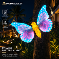 Éclairage décoratif extérieur IP65 64CM pour mariage et Noël, sculpture lumineuse 3D, papillon LED, vente au prix d'usine