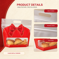 Bolsa transparente OEM personalizada al por mayor para pan de molde, con cierre resellable y asa de transporte, para pan tostado en rodajas de 450 g, embalaje de regalo para panadería