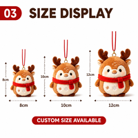 Fabricant CE ASTM à faible MOQ, poupées personnalisées avec rennes de Noël en peluche douce, porte-clés en peluche de Noël pour enfants, cadeau