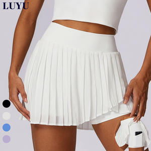 Rok Tenis 2 in 1 Model Baru Bahan Lembut Seperti Mentega dengan Celana Pendek, Lipit Ringan untuk Olahraga Gym, Pickleball, dan Padel - Product Image 1