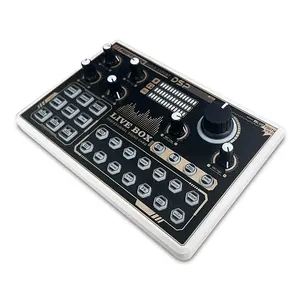 Professional All-In-One Live Stream Sound Card 2 in 2 out Mic Audio Mixer With Multiple Sound Modes for Live Broadcasting