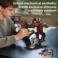 Kaiyu Creative - Juego de Bloques de Construcción de Plástico con Forma de Dragón Espinoso Semimecánico, Juego de Colgantes de Ensamblaje Manual, Personalizable