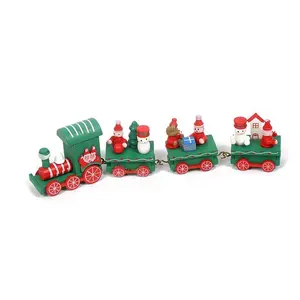 Train en bois pour enfants, pour noël, Village, décorations, Mini Train, ornements, jouets, décor de fête de noël