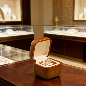 Caja de Anillo de Compromiso FANXI, Mini Caja de Madera para Regalo de Joyería, para Anillo de Diamantes de Boda - Product Image 3