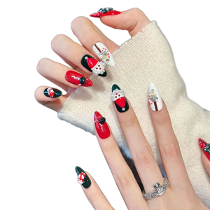 [Offre <span class=keywords><strong>de</strong></span> Noël] Ongles en gel 3D effet <span class=keywords><strong>sapin</strong></span> <span class=keywords><strong>de</strong></span> Noël, manucure d'ambiance, effet armure pur fait main, vente en gros - Product Image 1