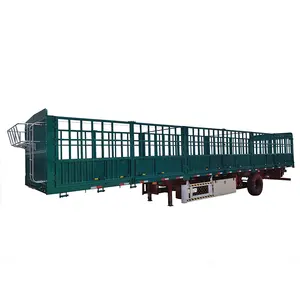 Q345B carbon steel 4 axle Mechanical Leaf Spring Suspension Fence Semi Trailer capacity 30T