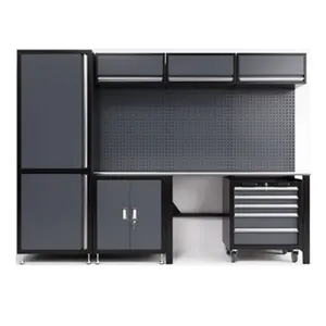 Modular Tall Large Metal Combination Tool Cabinet Garage Workstation Workbench for Efficient Workshop Workspace