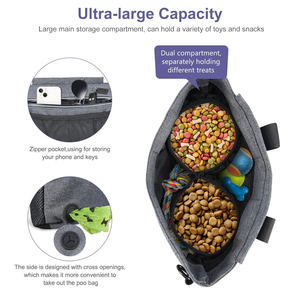 टिकाऊ उपकरण बैग खाद्य कमर बैग बहु-कार्यात्मक आउटडोर प्रशिक्षण कुत्ता स्नैक बैग कुत्ते का इलाज पाउच समायोज्य बेल्ट चलना कुत्ता - Product Image 5