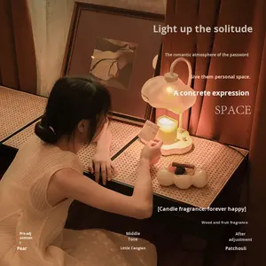 EMMA <span class=keywords><strong>MOLLY</strong></span> Lampe Chauffe-Cire Créative Moderne, Veilleuse en Verre pour Aromathérapie, Idéal Cadeau de Mariage, Meilleur Choix - Product Image 5