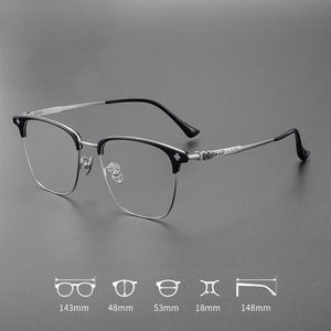 Montures de lunettes semi-cerclées simples, lunettes optiques minimalistes, légères et tendance pour femmes - Product Image 5