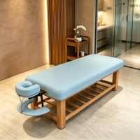 Table de massage en bois massif avec repose-tête amovible pour SPA, salon de beauté, institut de manucure, hôtel, centre de podologie