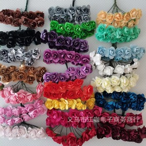 Bouquet de roses en papier Jiangka E-commerce, 10 cm et moins, style naturel, fleurs artificielles pour décorations et boîtes cadeaux - Product Image 2