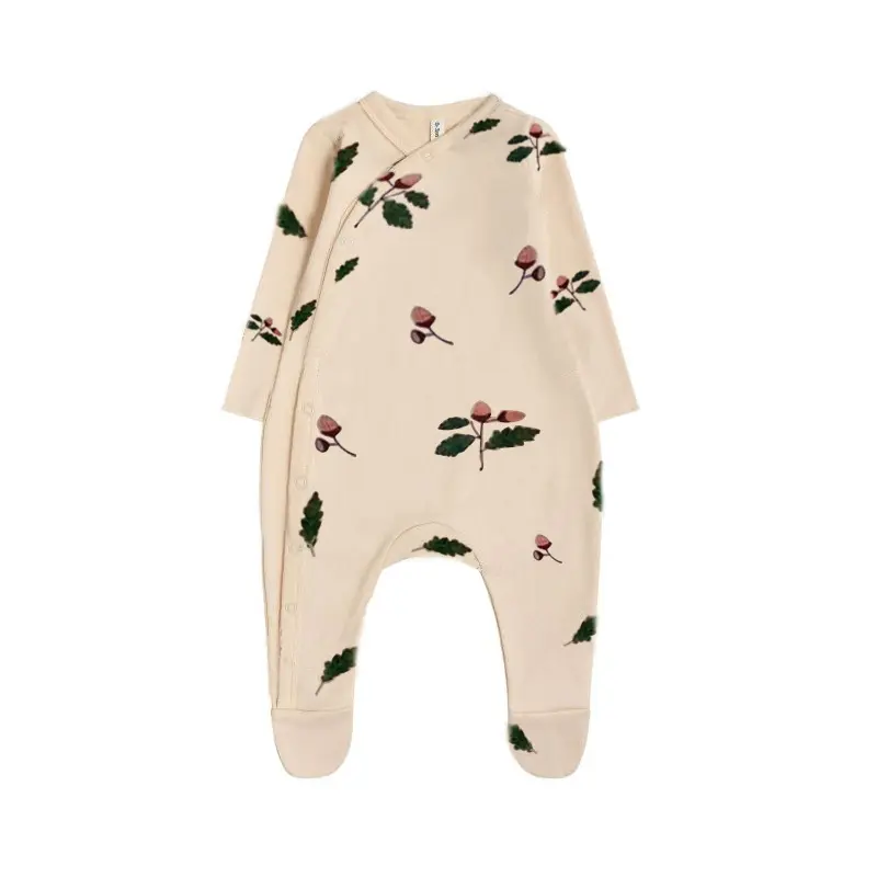 New hot custom baby clothes Long sleeves newborn baby onesie blank button baby rompers